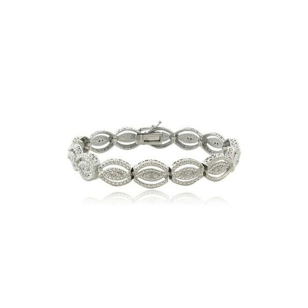 1/4 Ct Diamond Pave Intertwining Infinity Bracelet